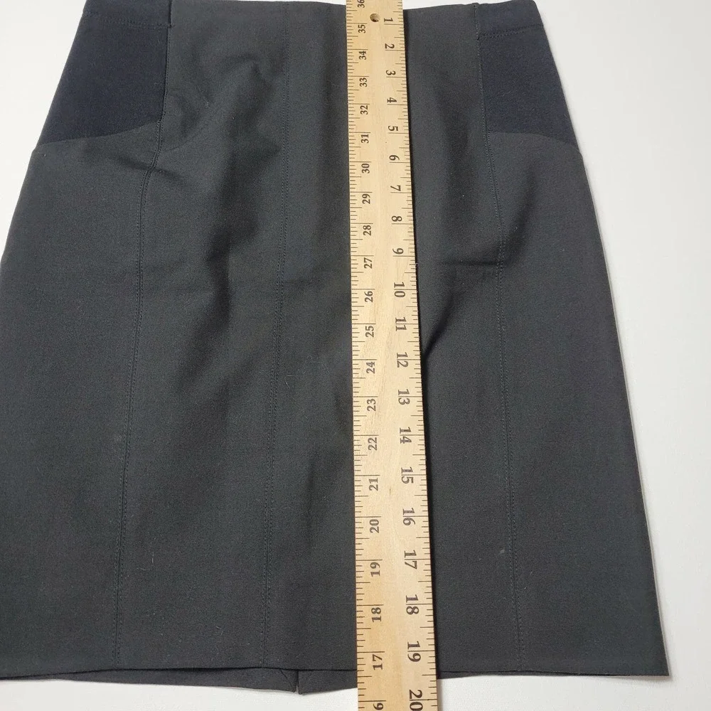 Bcbgmaxazria Women's Straight Pencil Career Skirt Elastic Waist Panel Wool Blend